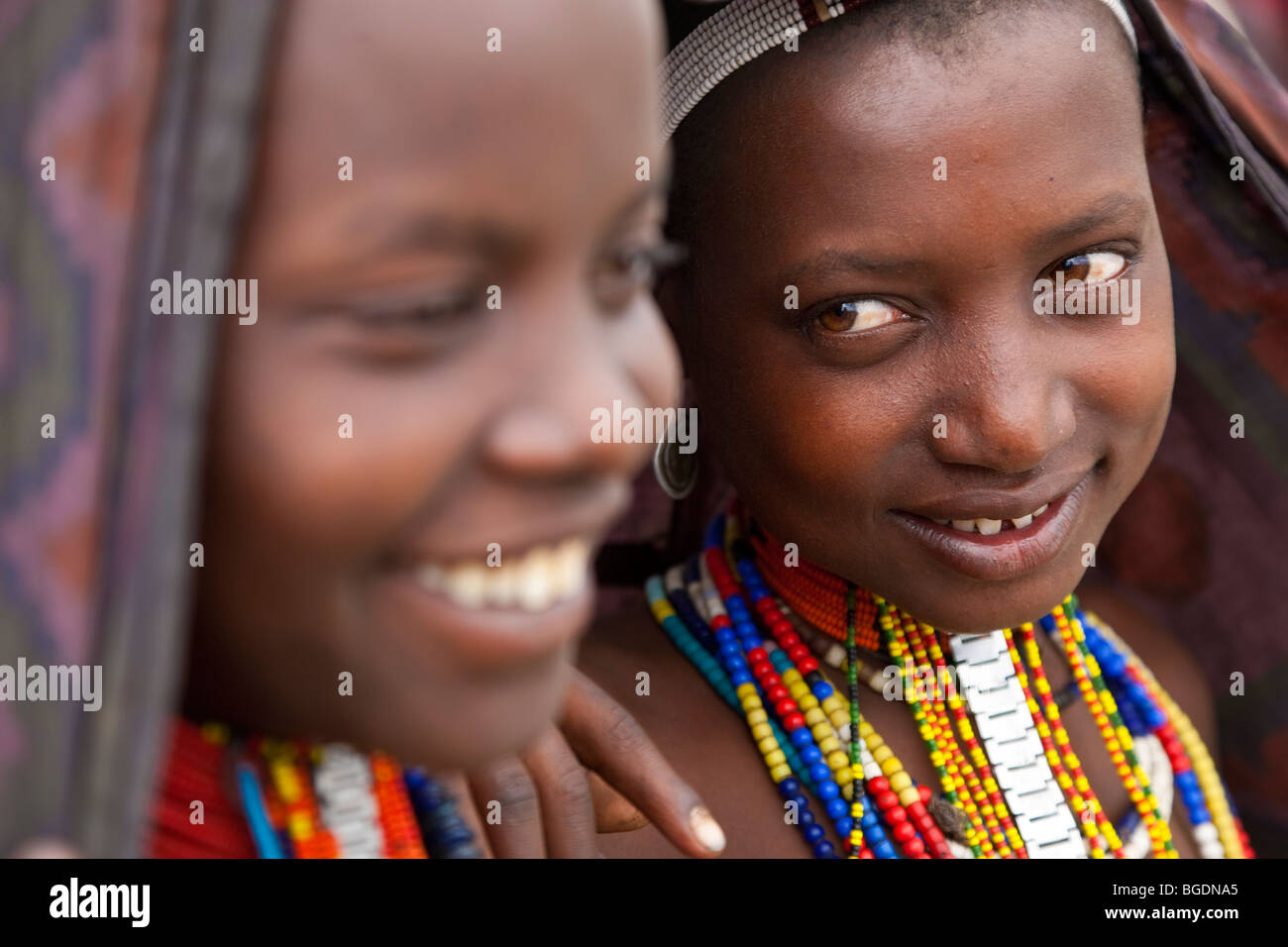 Arbore Mädchen, Omo-Tal, Äthiopien Stockfoto