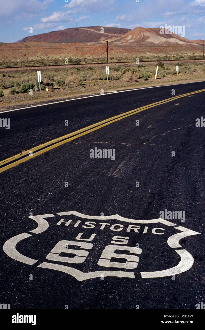 Melden Sie auf alten Highway Route 66 Barstow Kalifornien Stockfoto