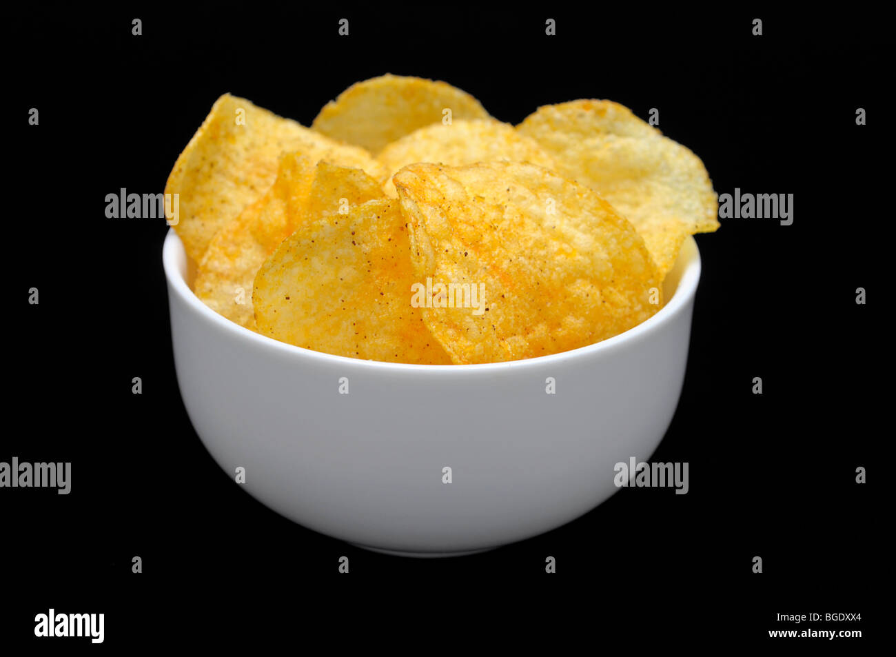 Gewürzten Kartoffelchips Stockfoto