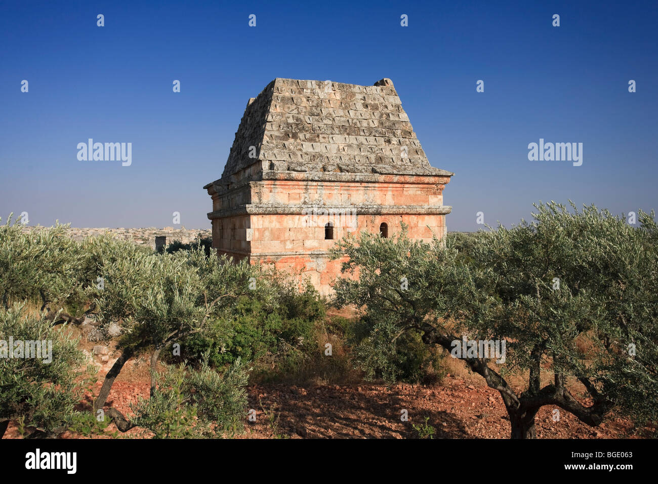 Syrien, Al-Zawiya Bergregion, die Toten Städte, Al Bara, die umfangreichste Dead Cities, Pyramide Gräber Stockfoto