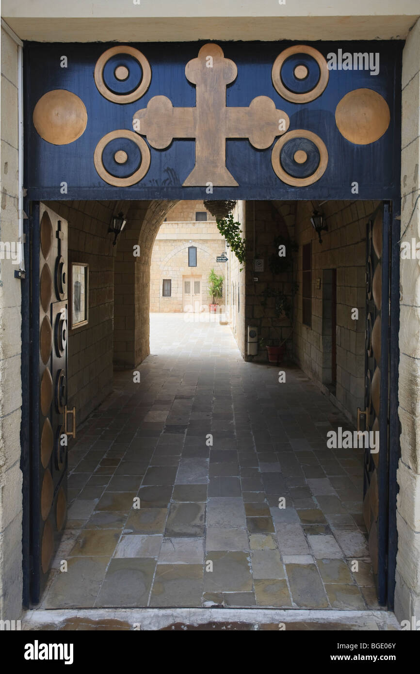 Syrien, Qala'at al Hosn Umgebung, St.-Georgs Kloster Stockfoto