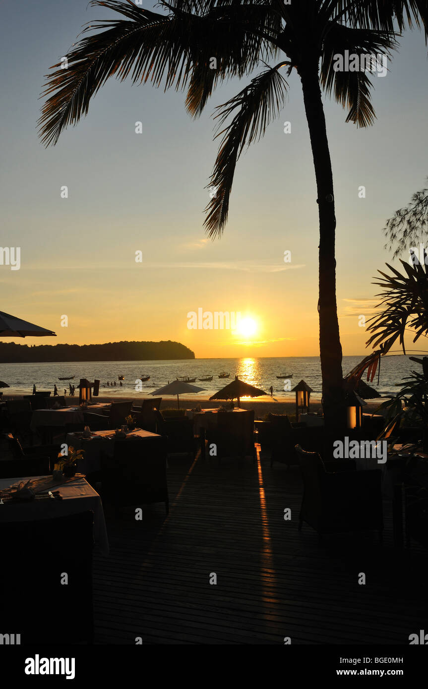Sonnenuntergang, Ngapali Strand, Thandwe, Burma, Myanmar Stockfoto