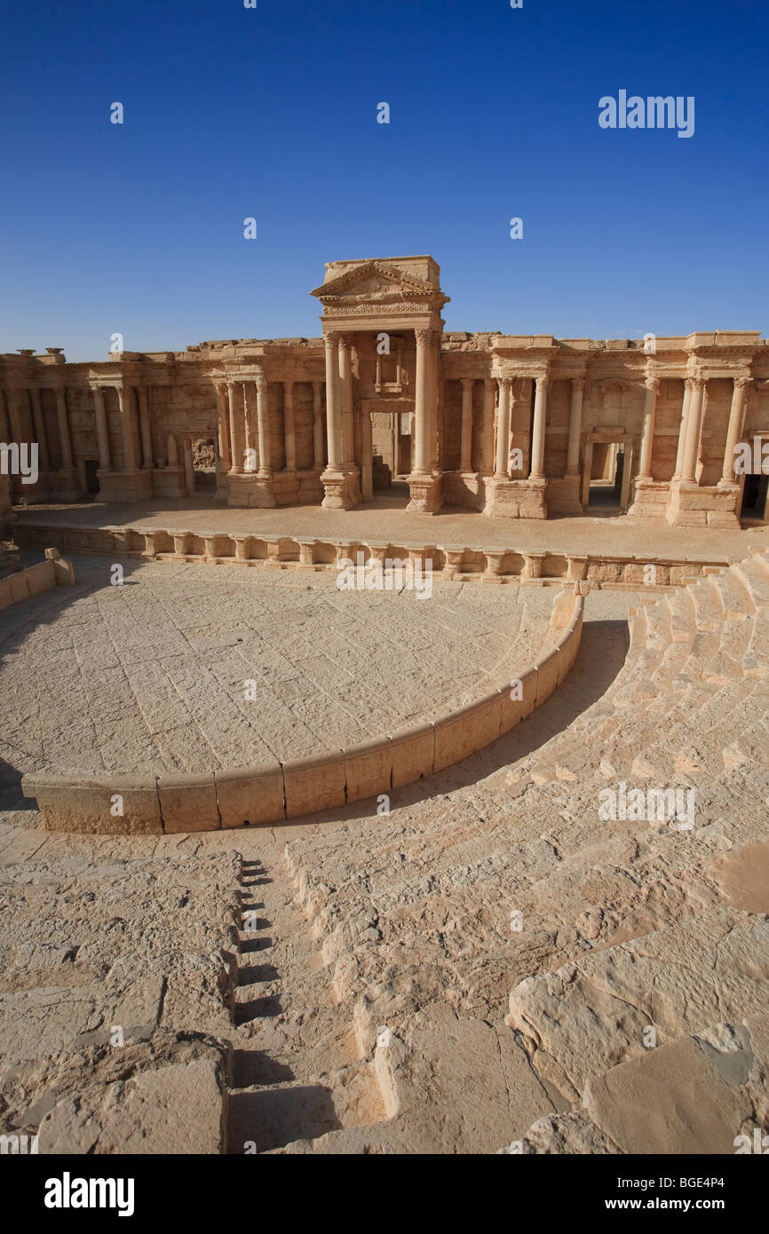 Syrien, Palmyra Ruinen (der UNESCO), Theater Stockfoto