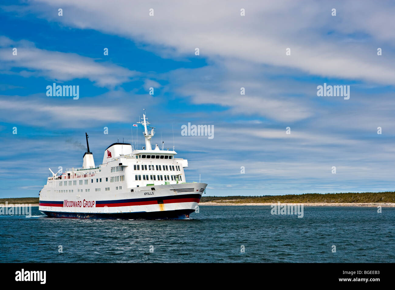 Labrador Ferry 'Apollo' Ankunft am Fährhafen in St. Barbe entlang Autobahn 430, Viking Trail, Trails, die Wikinger, große Stockfoto