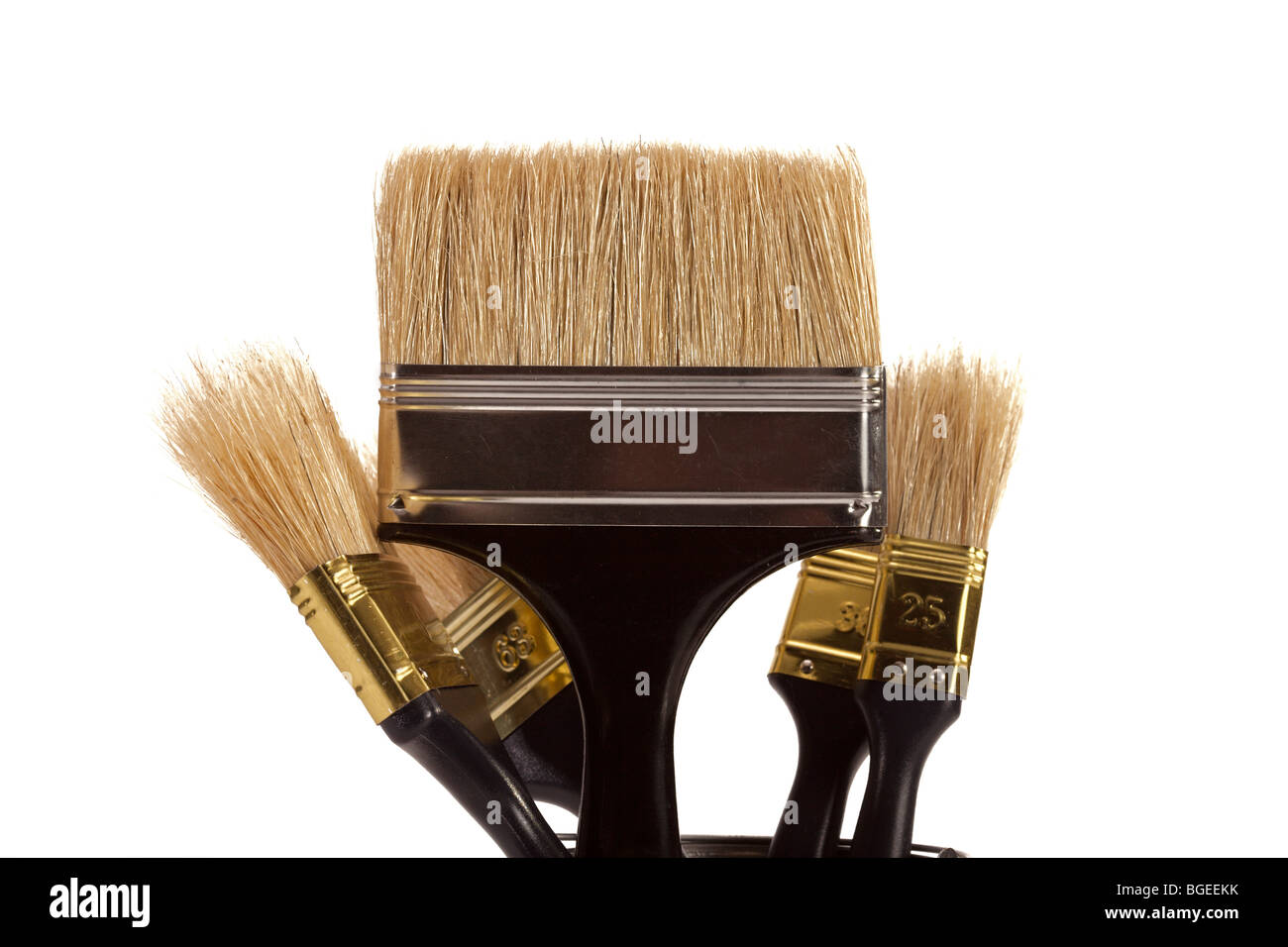 komplett-Set für Pinsel für die Malerei ein Interieur im Haus Stockfoto