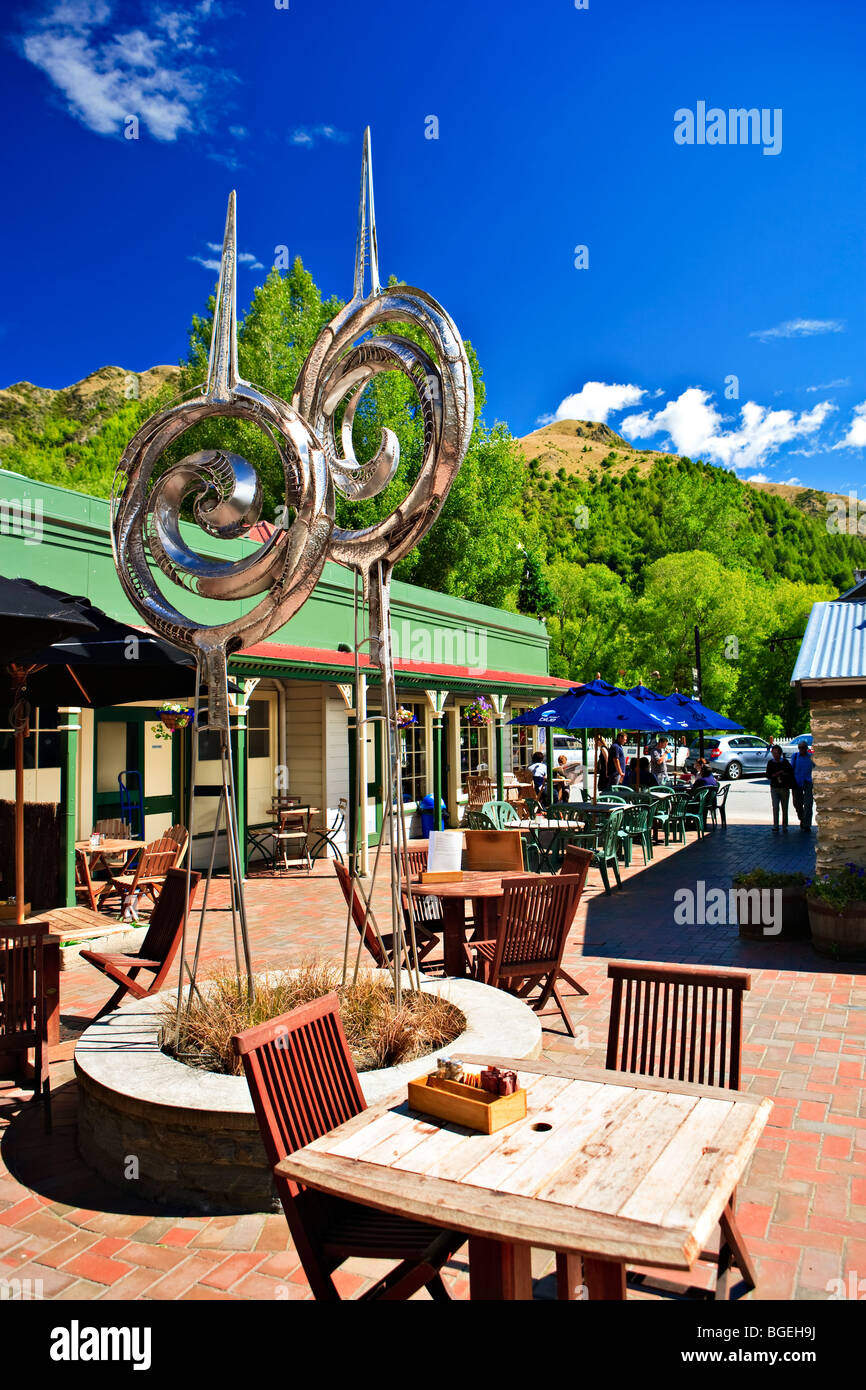 Cafe im historischen Arrowtown, Central Otago, Südinsel, Neuseeland. Stockfoto