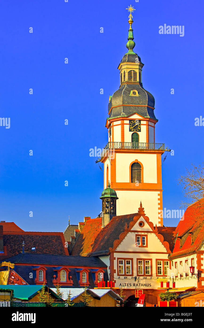 Rathaus, Rathaus, in der Stadt Erbach, Hessen, Odenwald, Deutschland, Europa. Stockfoto