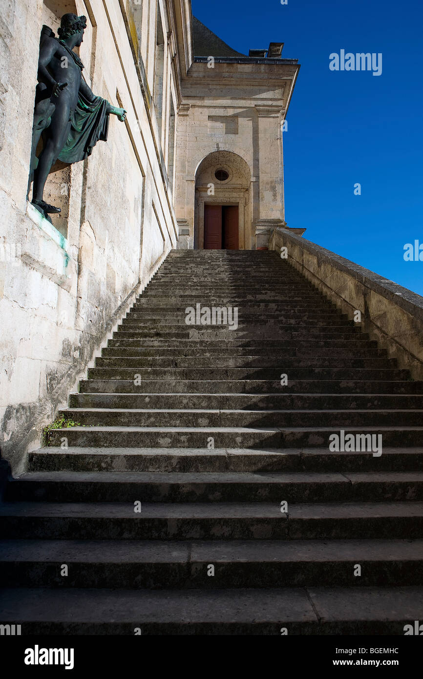 Chateau de Fontainebleau, das Schloss von Fontainebleau die Schritte. Paris, Fontainebleau, Frankreich, Europa Stockfoto