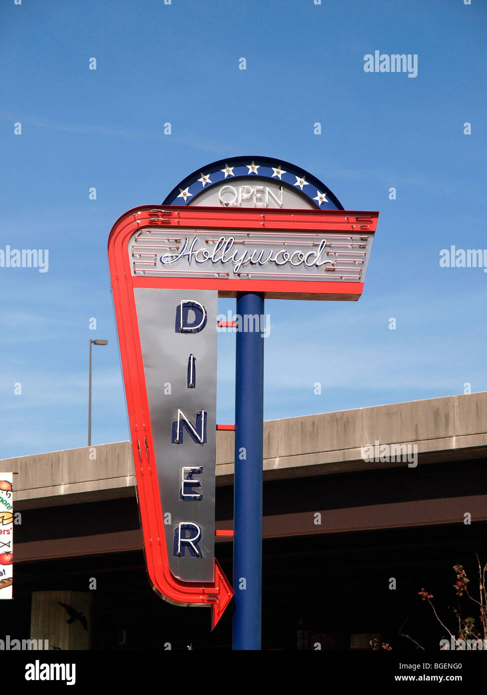 The Hollywood Diner zu sehen in Filmen wie Levinsons "Diner" und "Liberty Heights" sowie "Schlaflos in Seattl Stockfoto