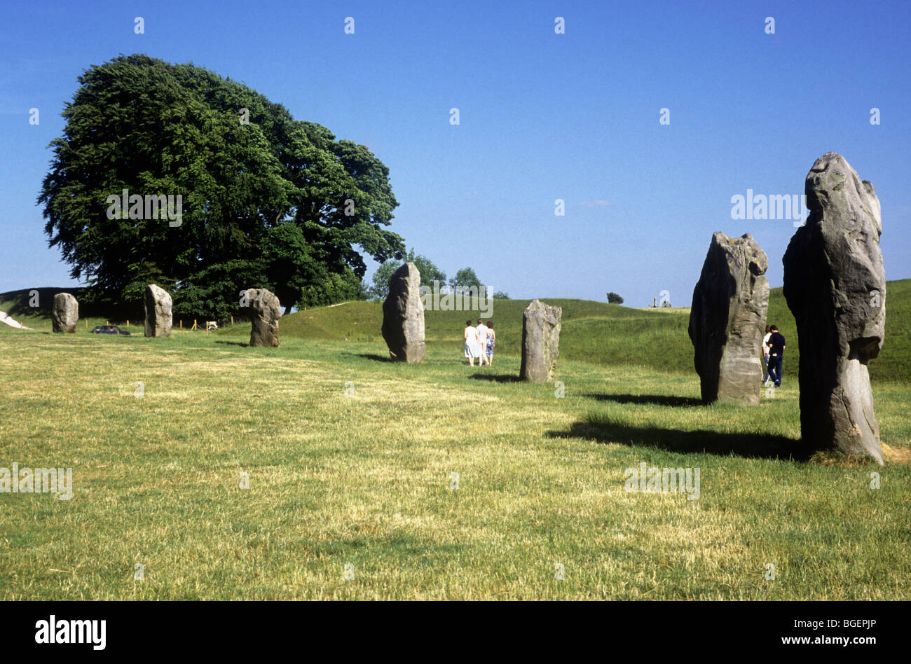 Avebury Wiltshire englische prähistorischen Vorgeschichte Steinkreis Kreise England UK Sarsen Steinen Religion religiöse Stätte Stockfoto