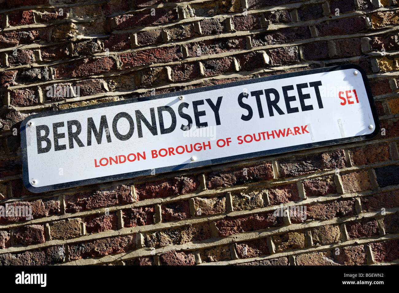 Bermondsey Straßenschild. London. UK 2009. Stockfoto