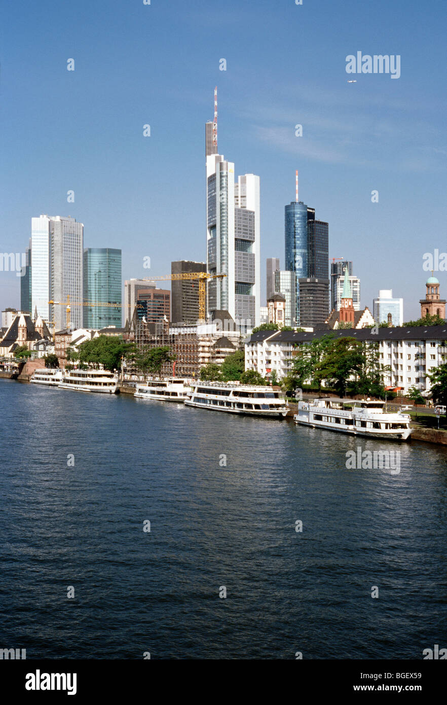 Skyline von Frankfurt Am Main in Deutschland. Stockfoto