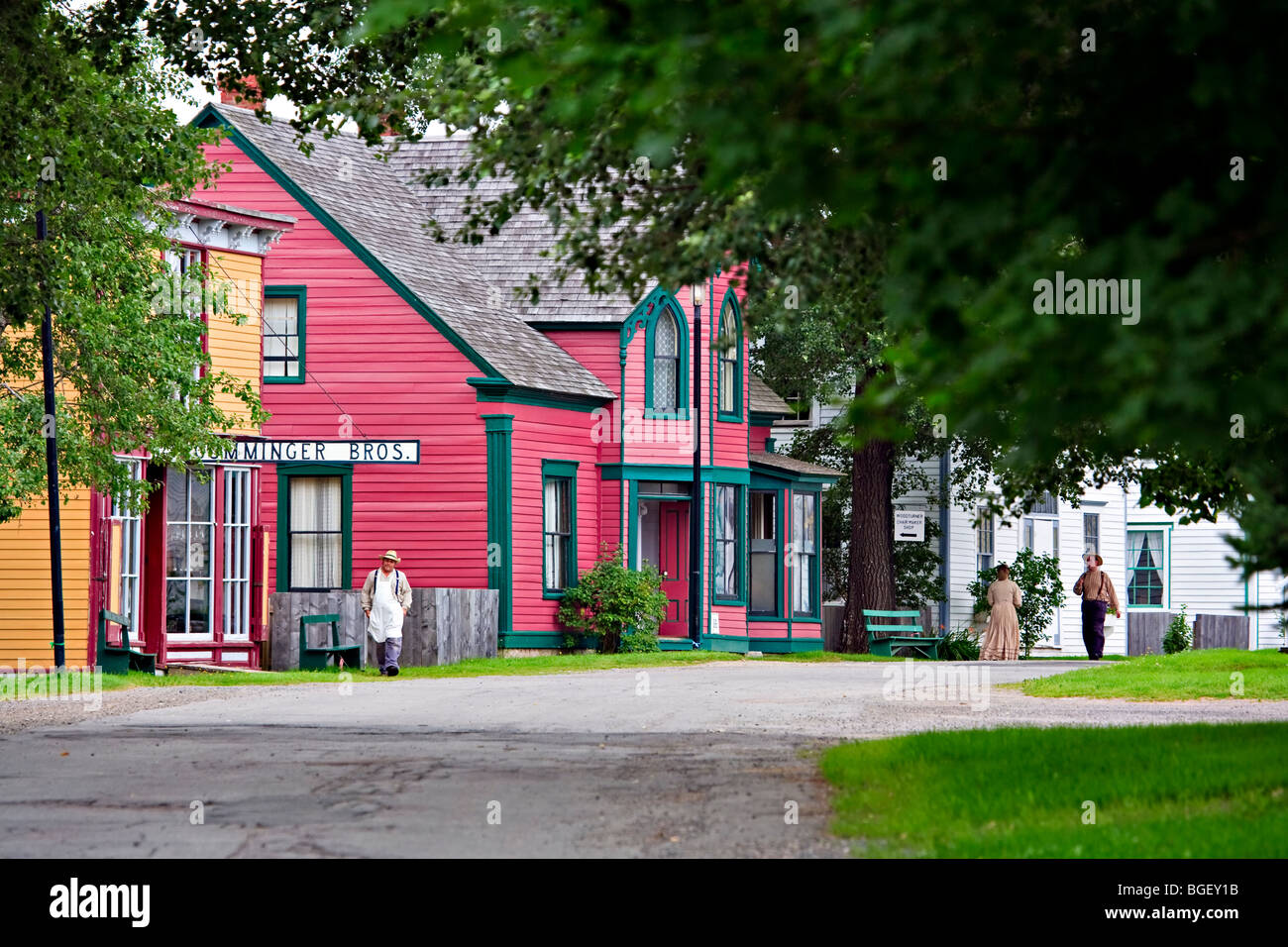 Main Road, Wharf Road in Sherbrooke Village Museum (eine restaurierte 1860er Jahren schwerfällig und Schiffbau Gemeinde) in der Stadt Stockfoto