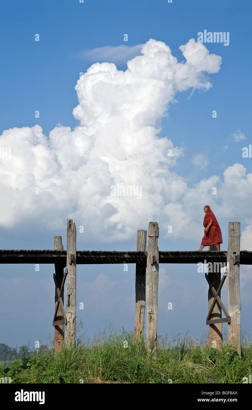 U Bein´s Brücke. Amarapura. Myanmar Stockfoto