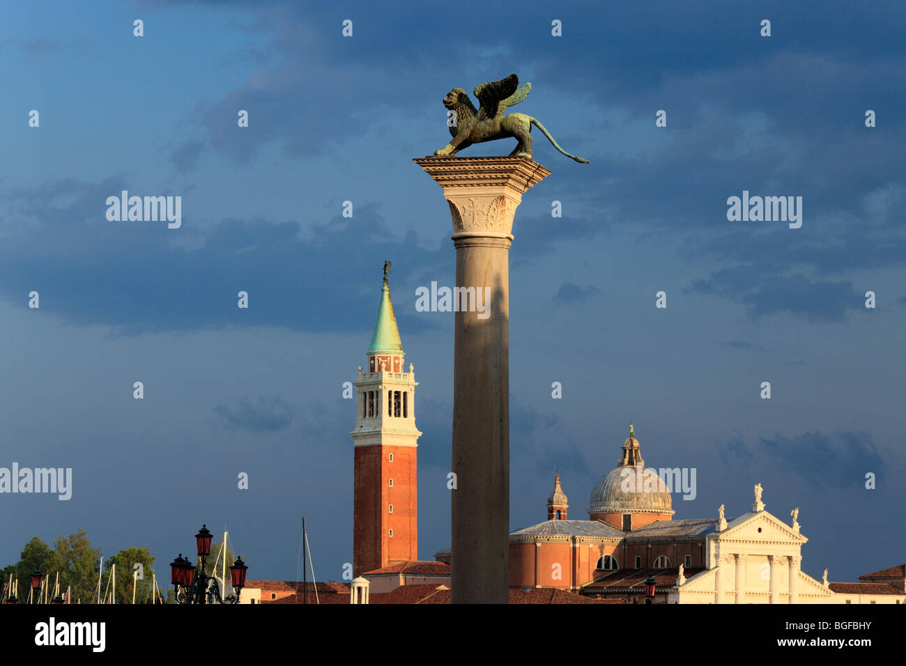 Spalte mit Löwe von San Marco, Venedig, Veneto, Italien Stockfoto