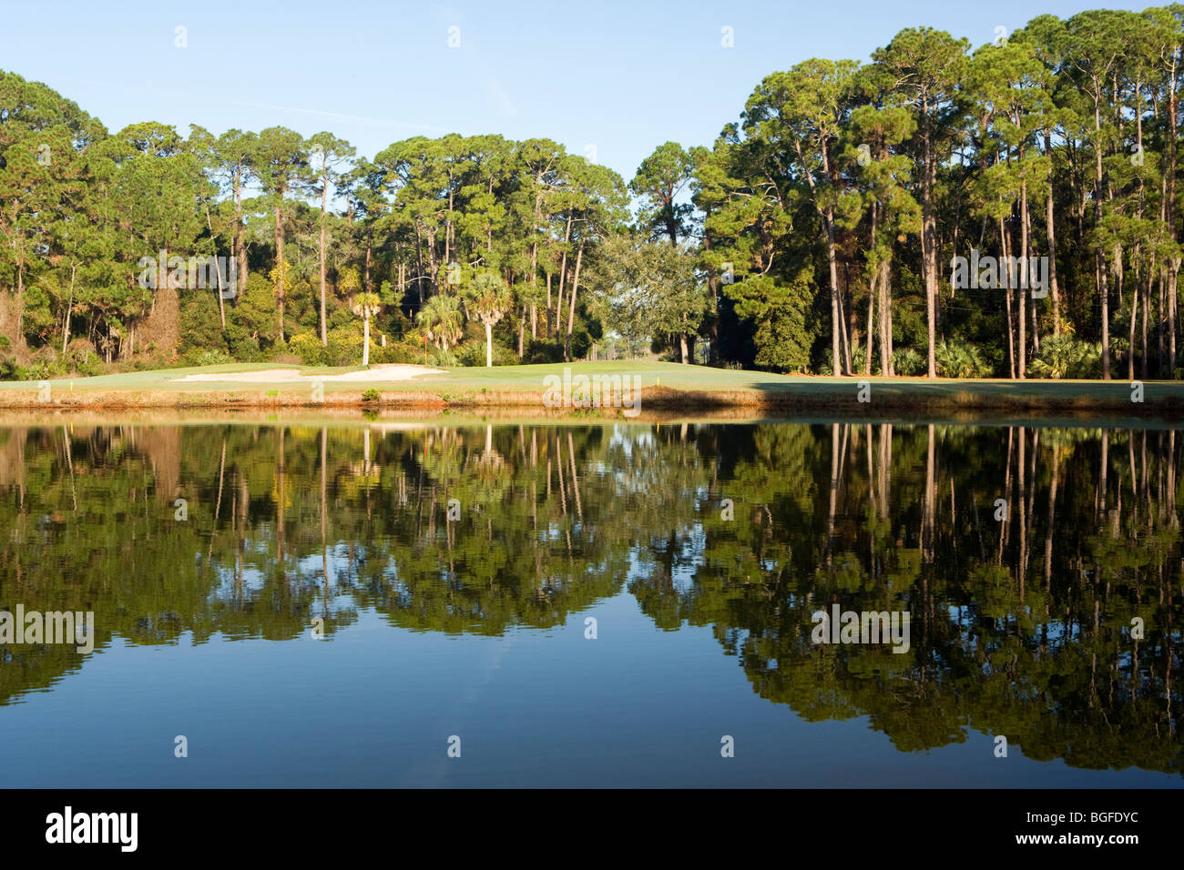 Golfplatz - Jekyll Island, Georgia USA Stockfoto