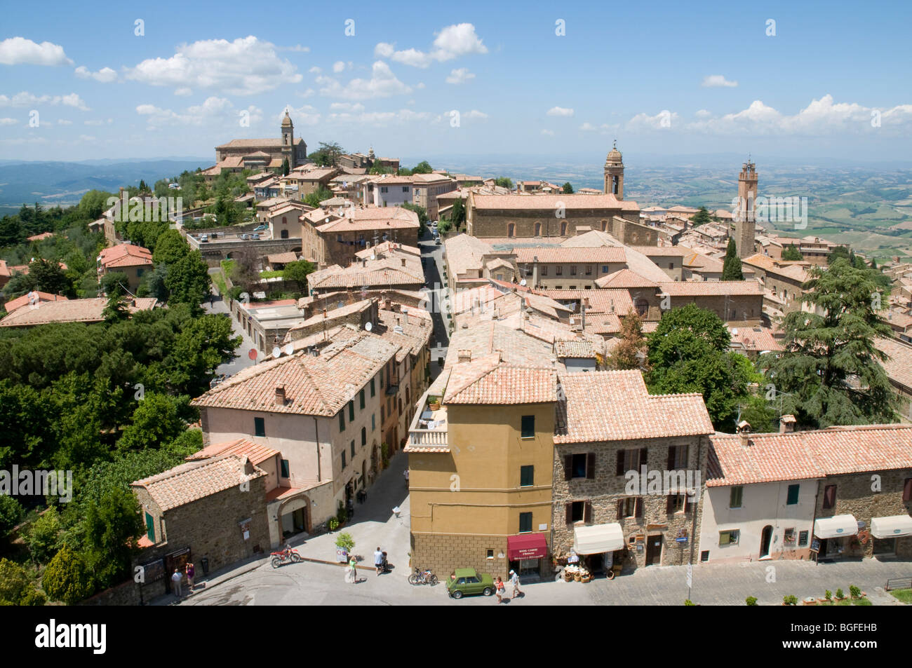 Montalcino in der südlichen Toskana Stockfoto