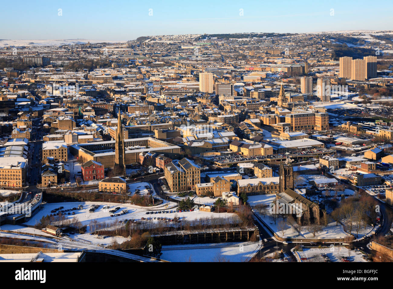 Halifax von Beacon Hill, West Yorkshire,