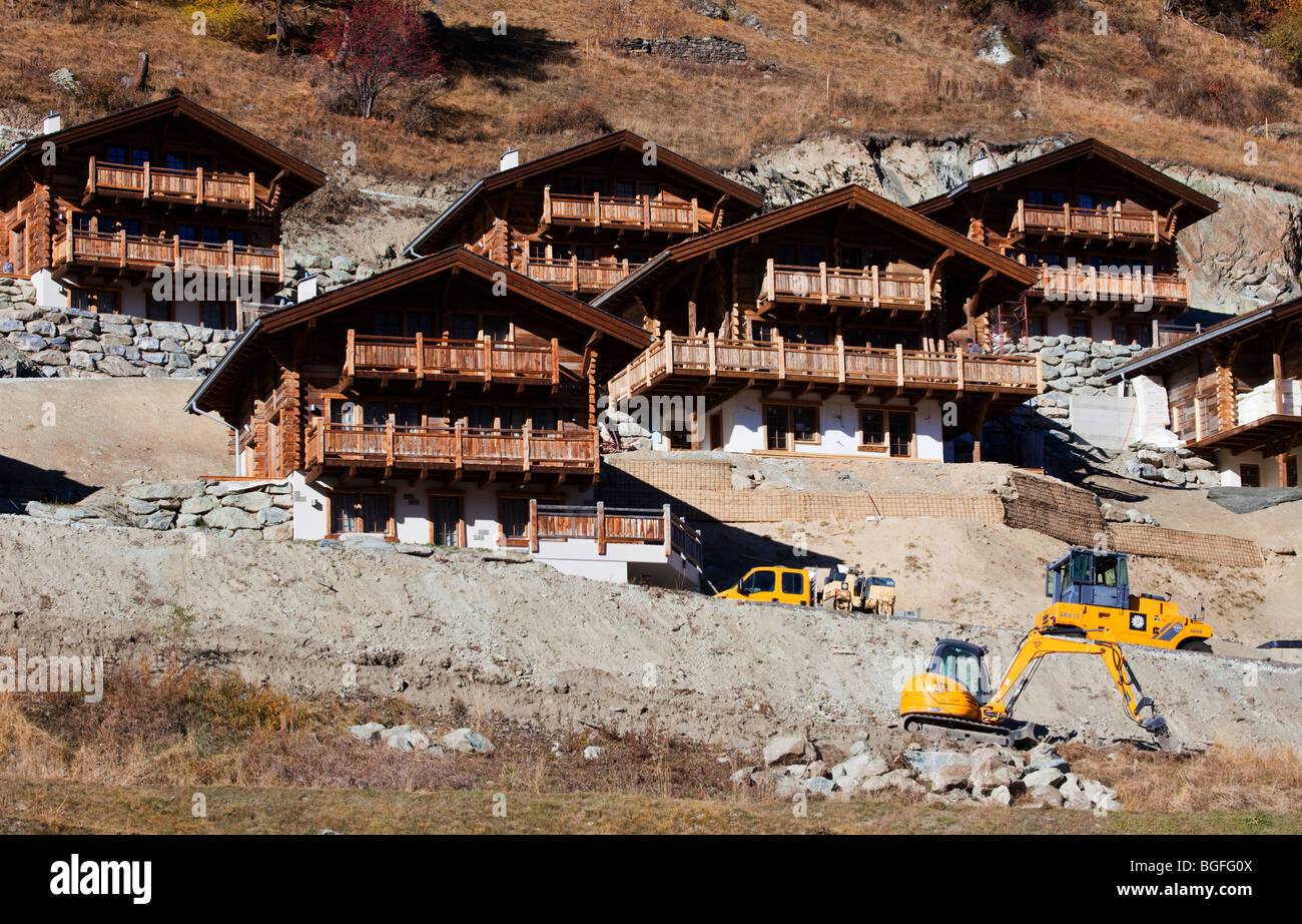 Neubauten in den Schweizer Alpen Stockfoto