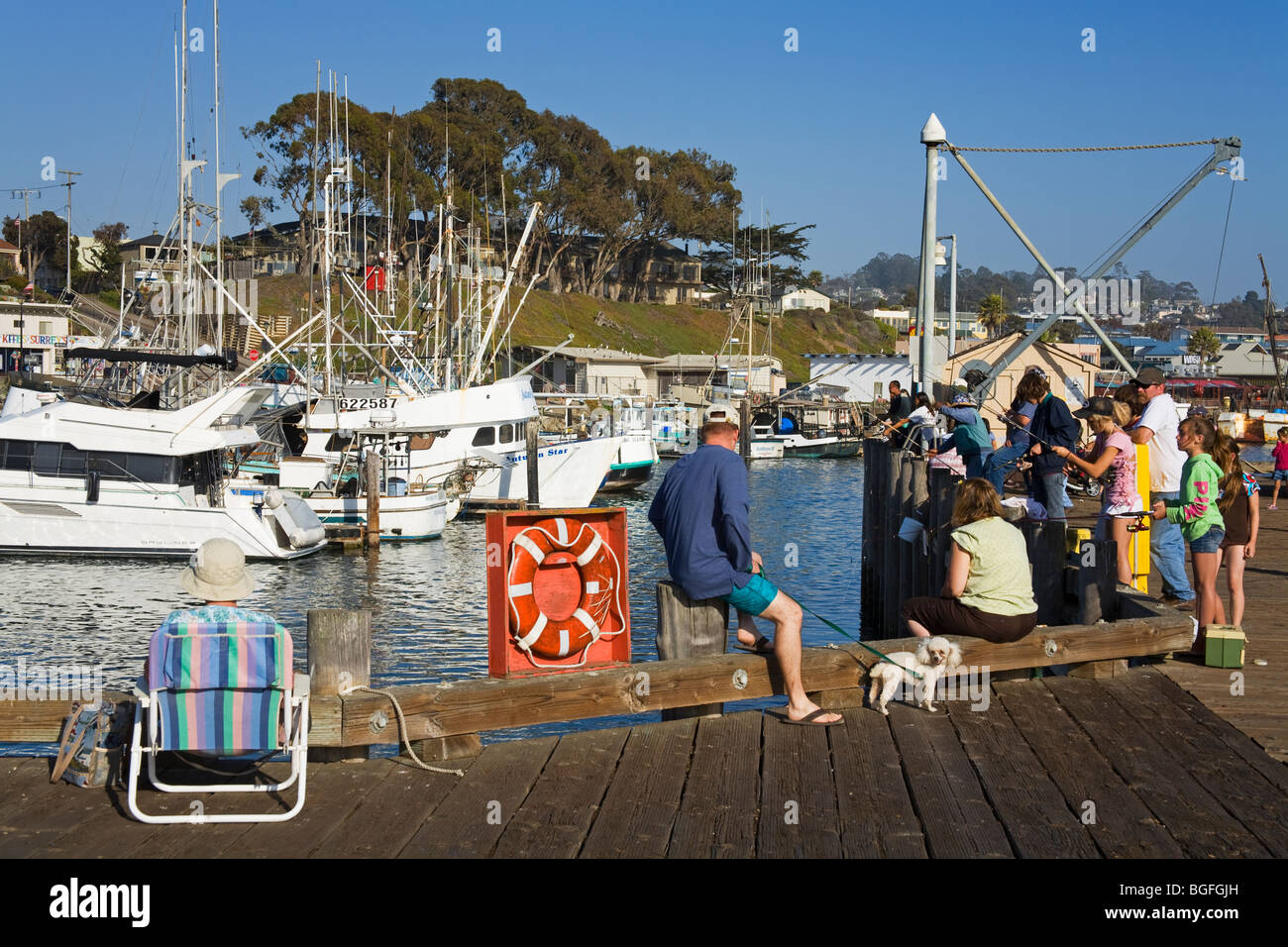 Pier, Angeln, Embarcadero, Stadt Morro Bay, San Luis Obispo County, Kalifornien, USA Stockfoto