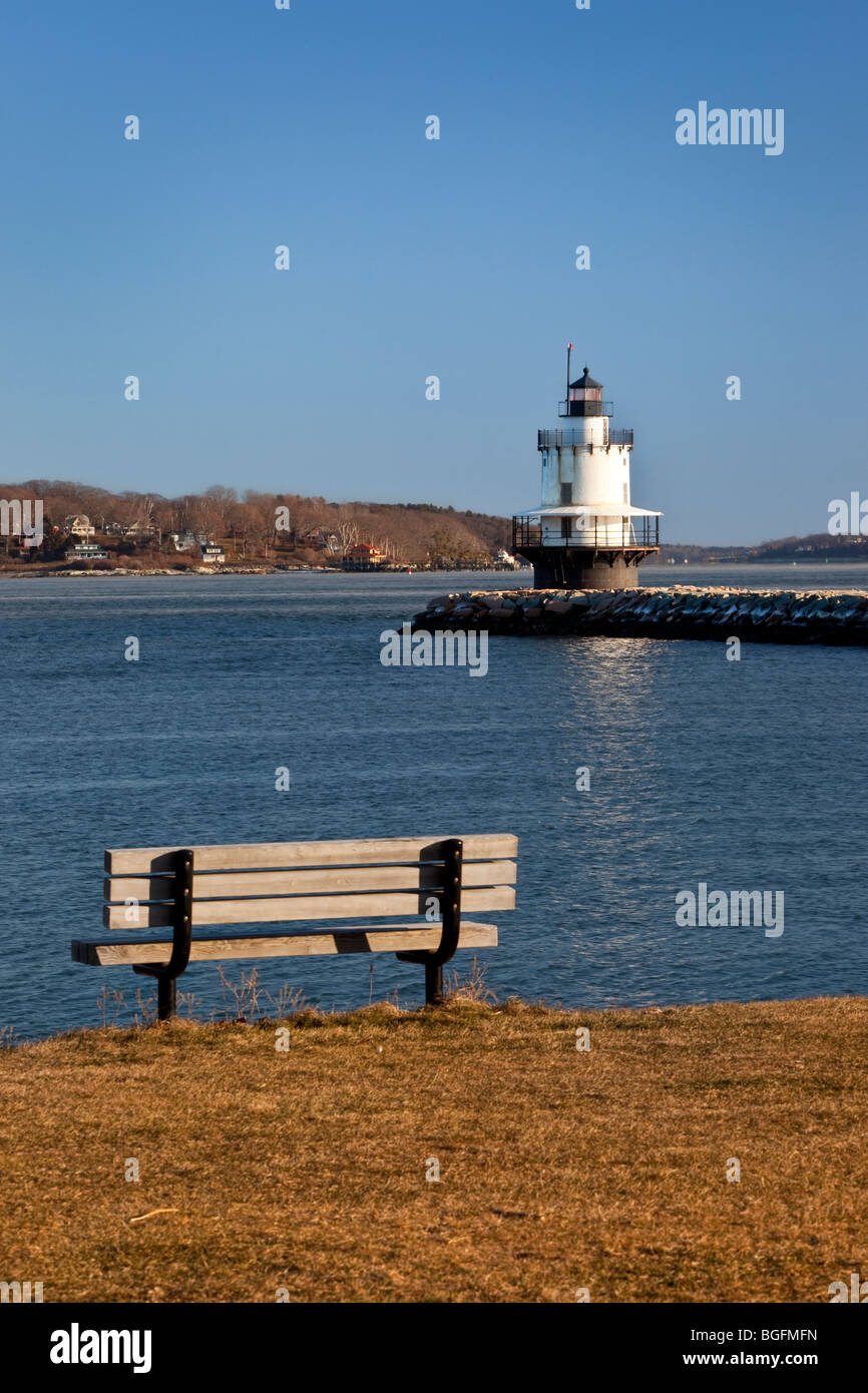 Spring Point Ledge Lighthouse in Portland, Maine, USA Stockfoto