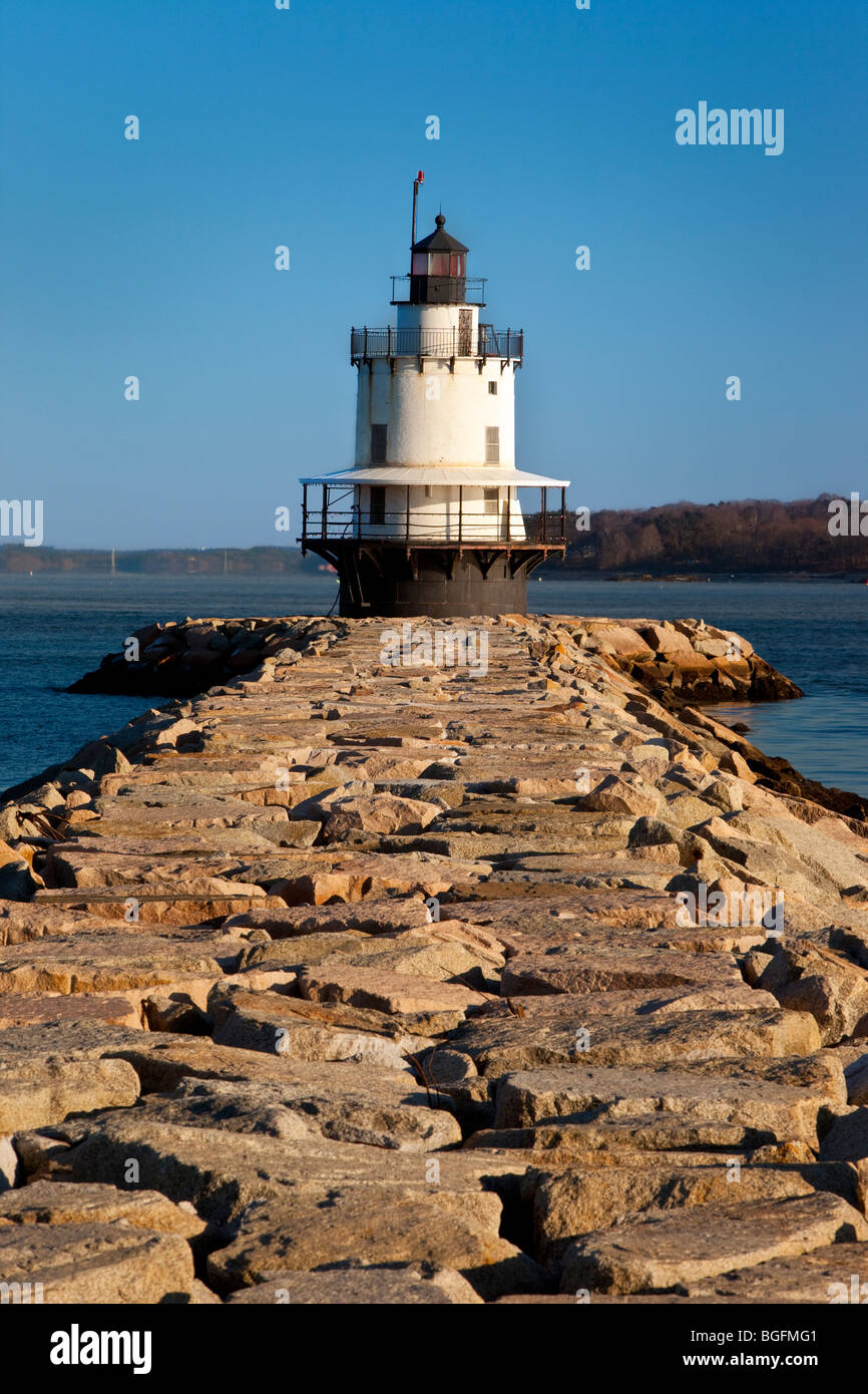 Frühling Ledge Point Leuchtturm in Portland Maine USA Stockfoto