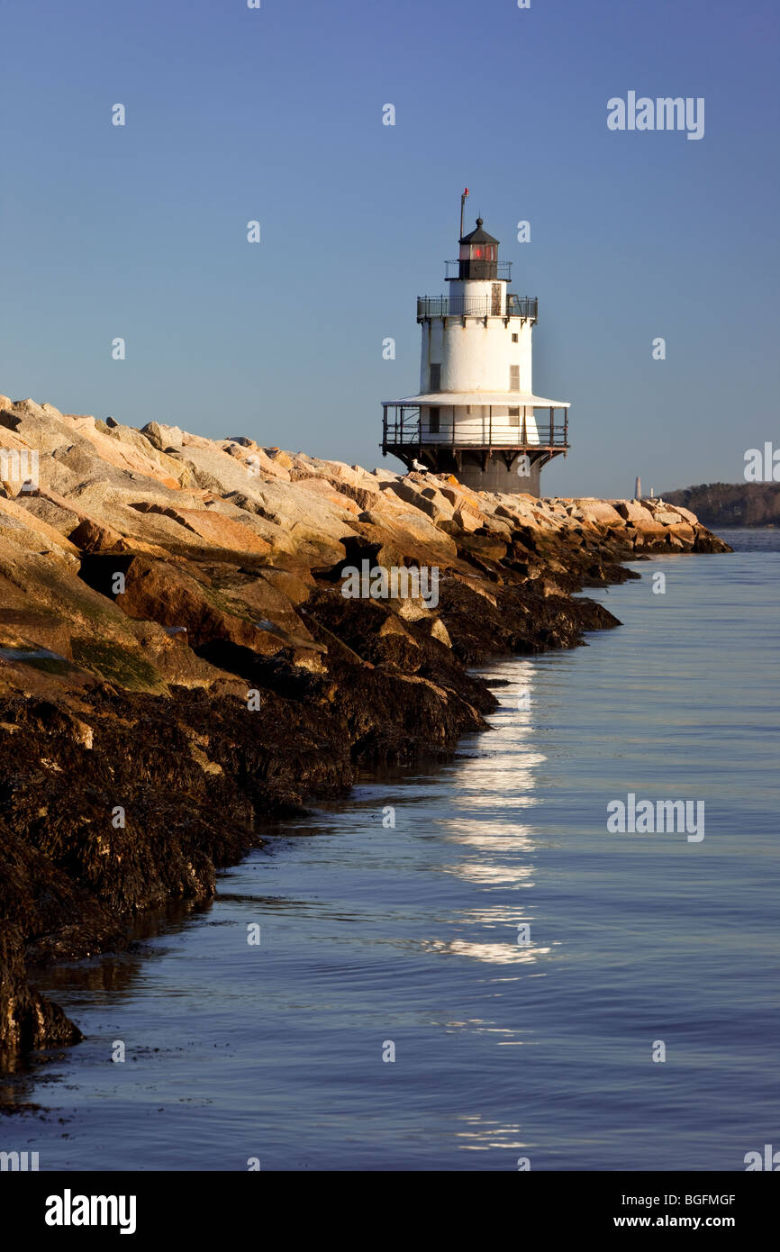 Frühling Ledge Point Leuchtturm in Portland Maine USA Stockfoto