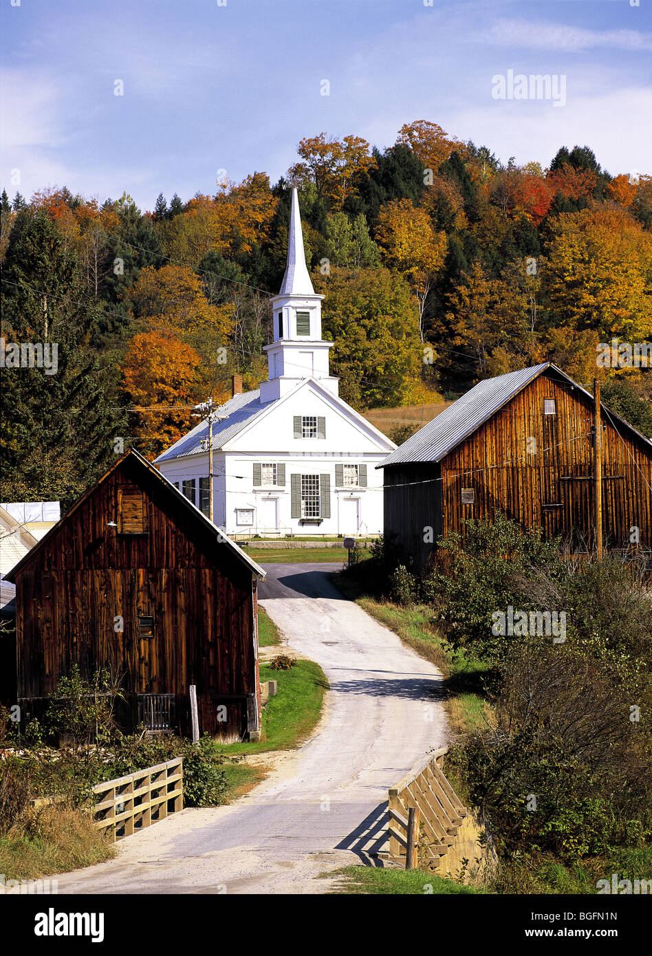 Waits River im Herbst Vermont USA Stockfoto