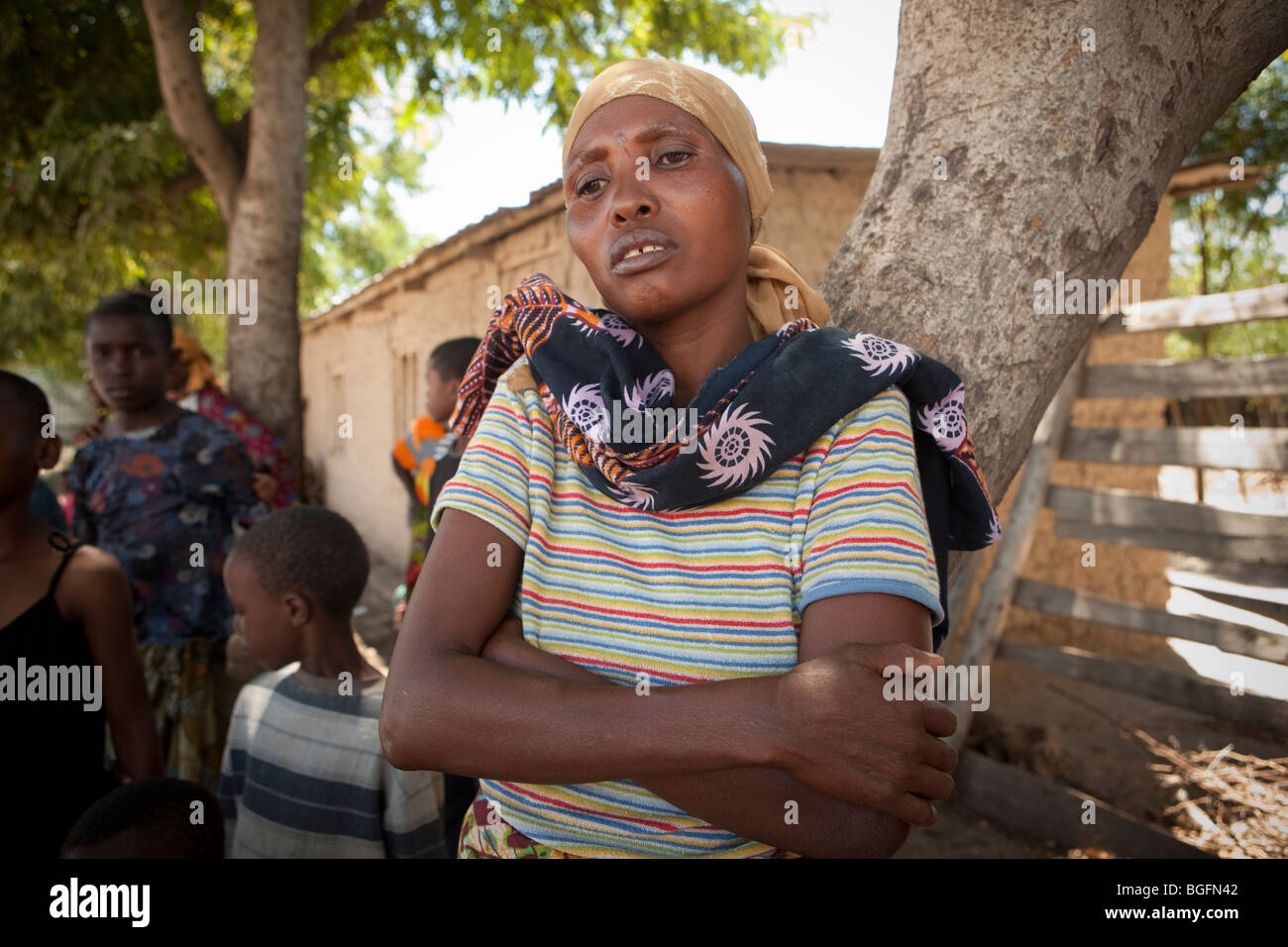 Eine HIV positiven Frau in der Stadt Mererani, Tansania, Ostafrika. Stockfoto