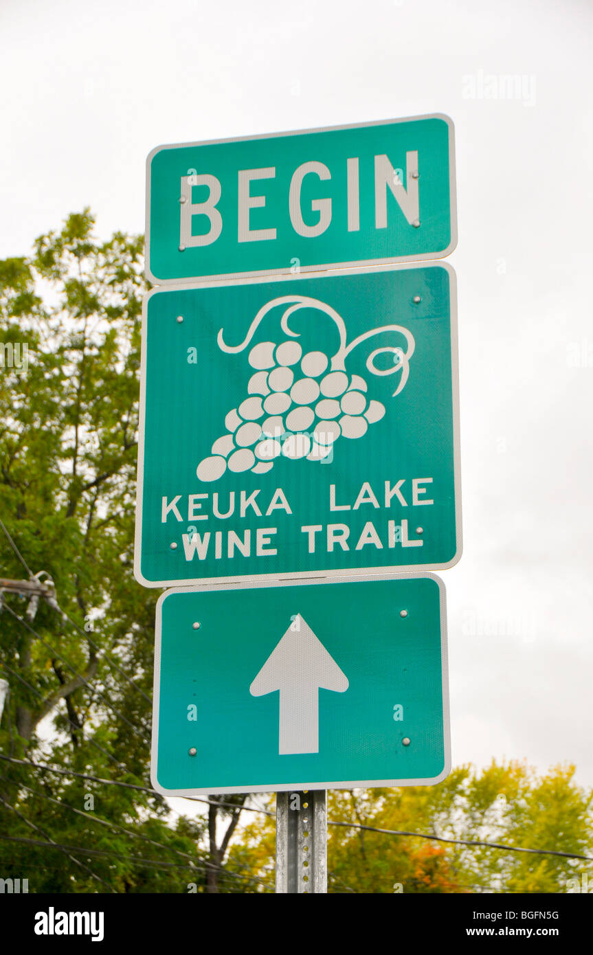 Finger Lakes Region New York Weinlehrpfad Lake Keuka Stockfoto
