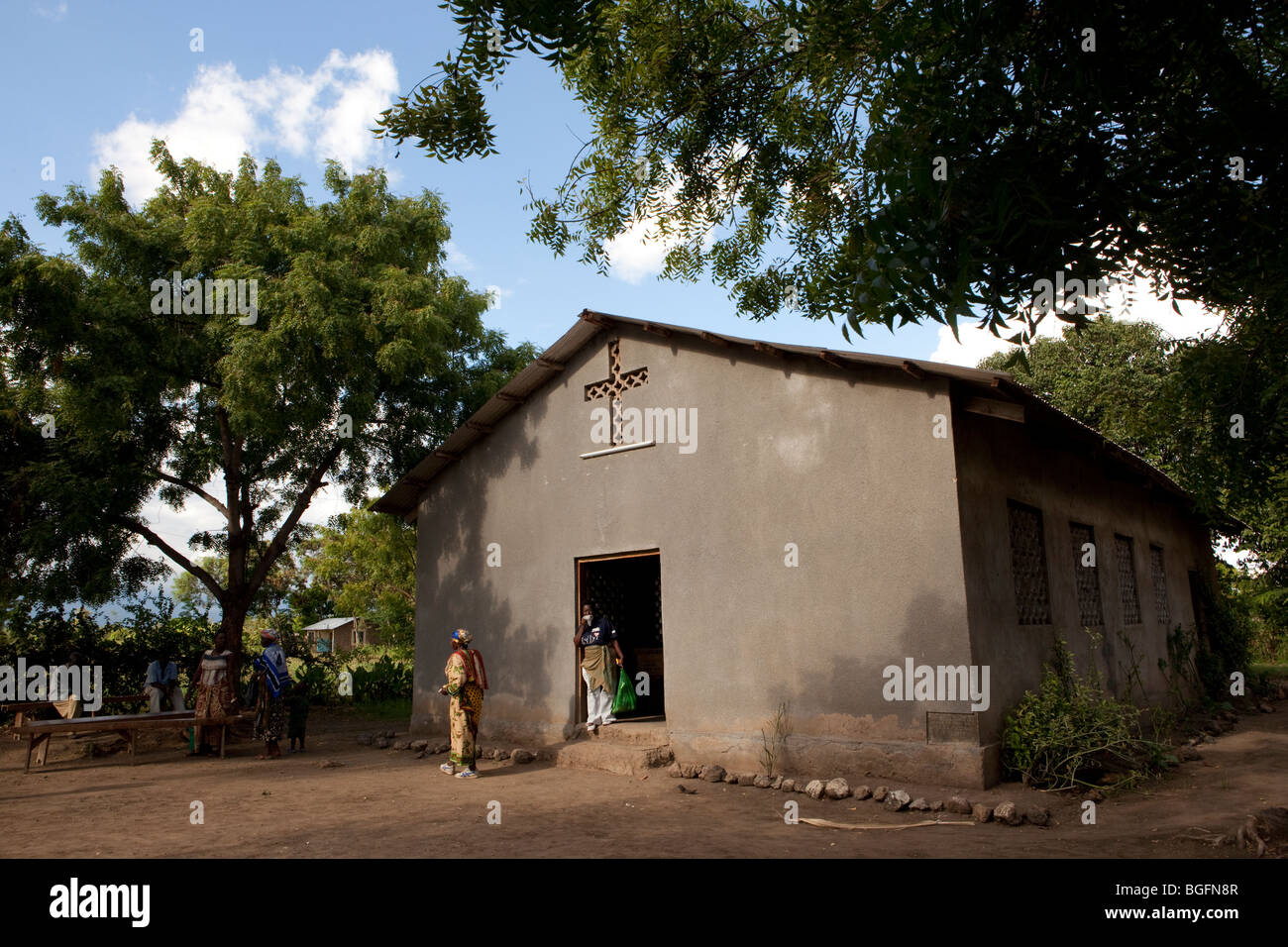 Lutherische Kirche Gebäude, Chekereni Village, Tansania, Ostafrika. Stockfoto