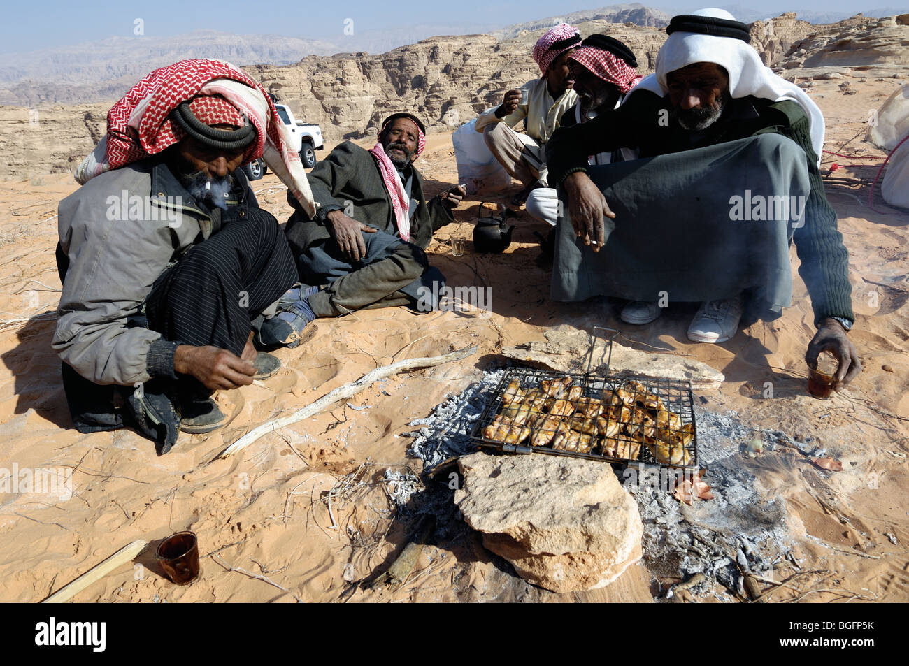 Beduinen-Männer von Jordanien Stockfoto