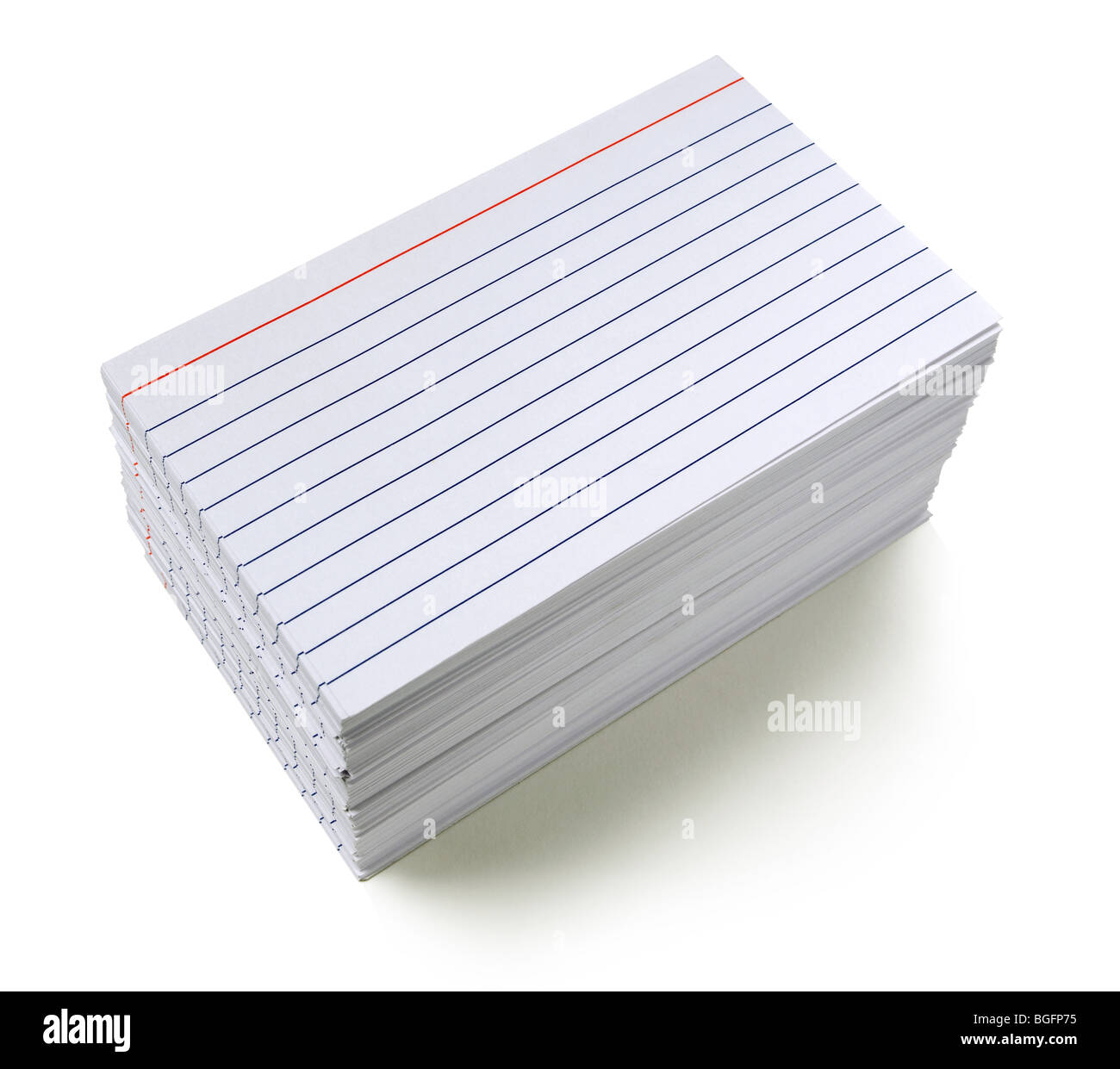 Stapel von Karteikarten Stockfoto