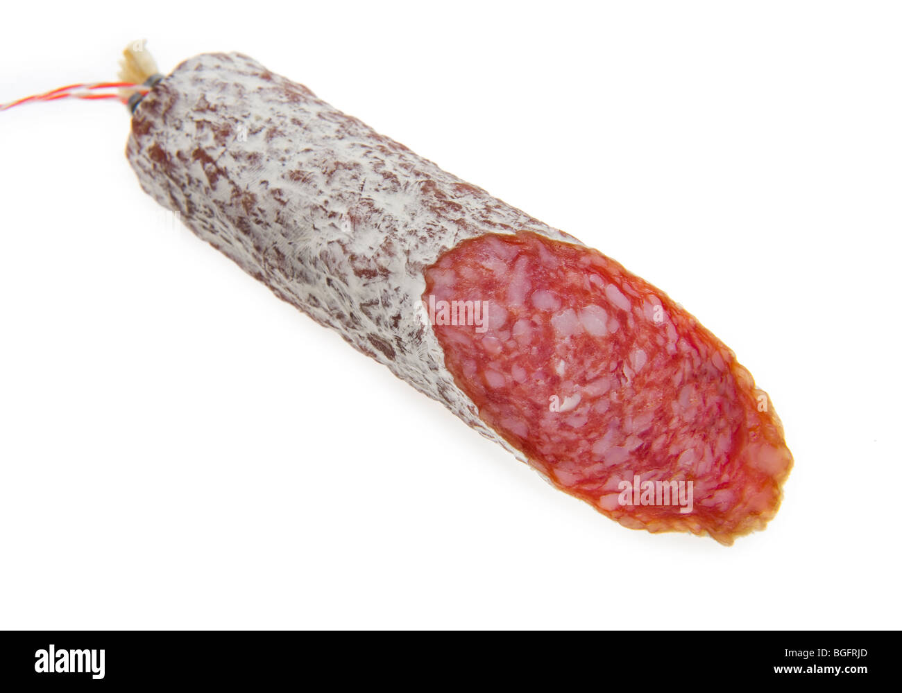 italienische Italien Salami Wurst geheilt Fleisch Schweinefleisch Chorizo Salami Wurst Spanien kochen, Kochen, Gesundheit, gesund, orga Stockfoto