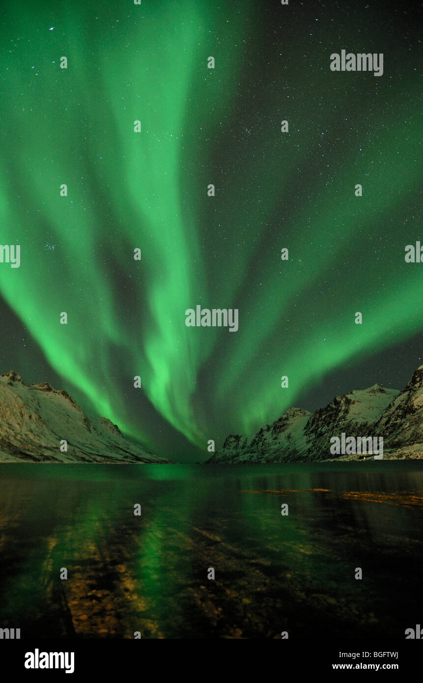 Nordlichter (Aurora Borealis) in Nord-Norwegen Stockfoto