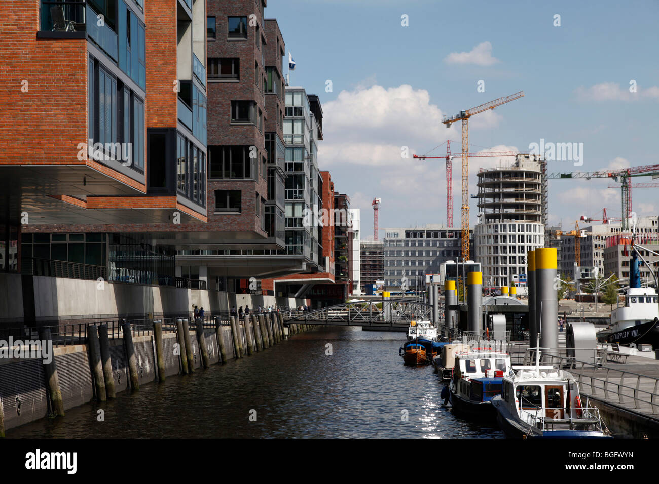 modernes Wohnen am Hafen, Hamburg, Deutschland, Europa. Stockfoto
