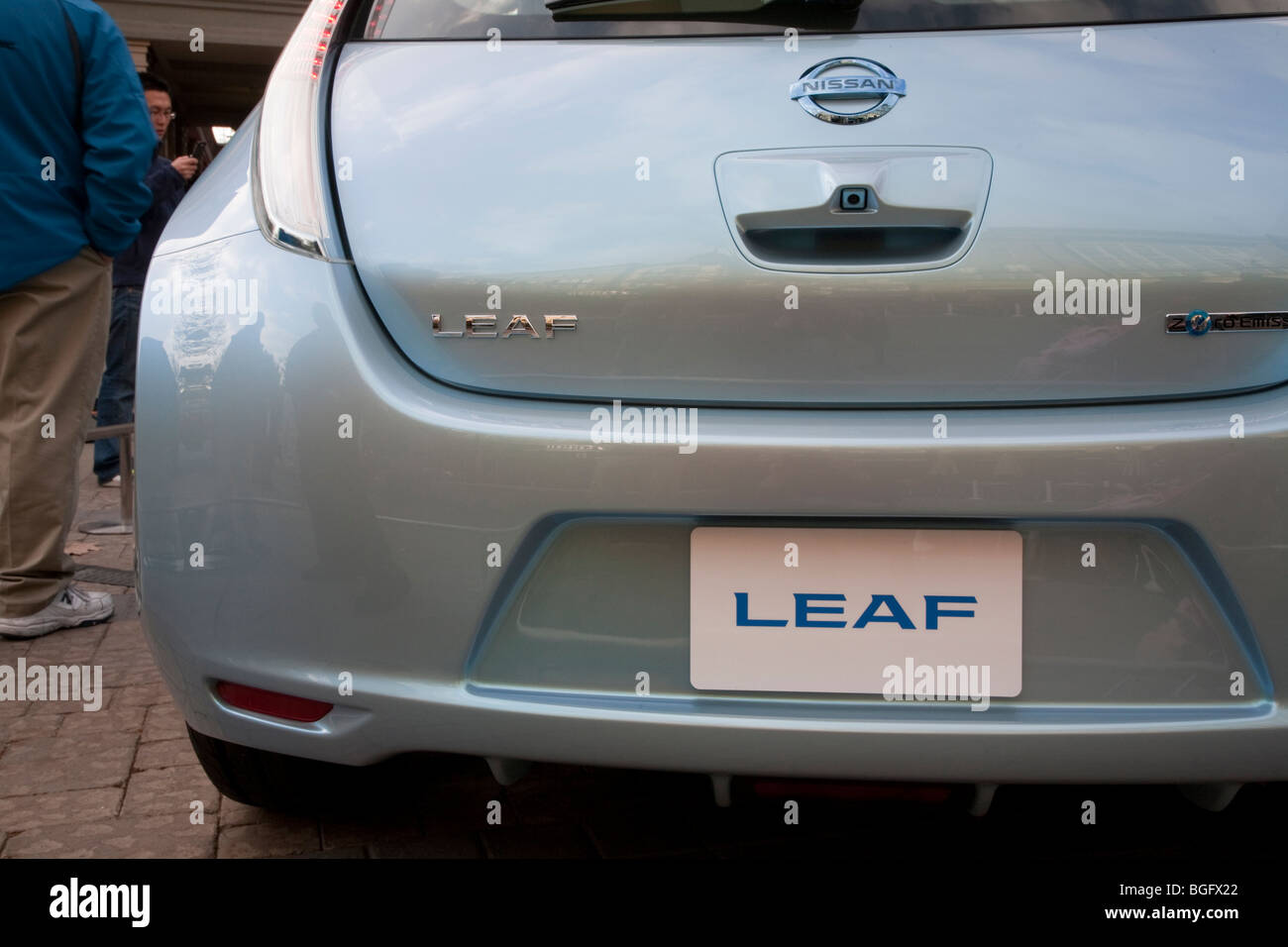 Nissan Leaf Zero Emission Tour Werbeveranstaltung für Elektroauto Nissan Leaf, die voraussichtlich im Herbst 2010 veröffentlicht werden. Stockfoto