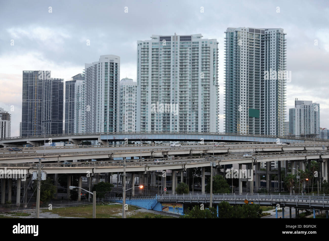 Die Innenstadt von Miami, Florida USA Stockfoto