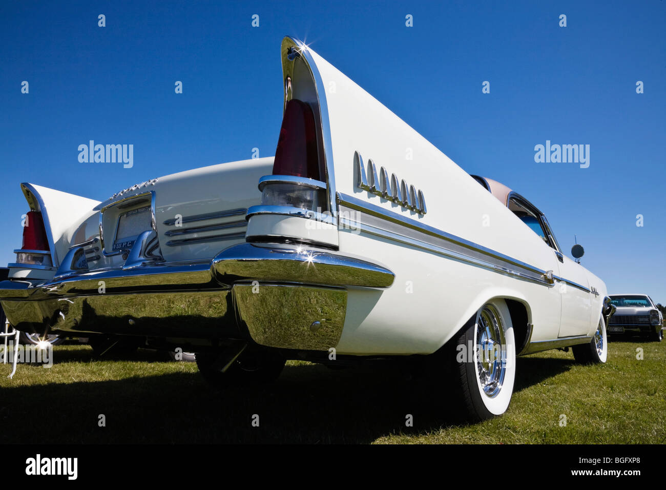 Rückansicht bei einem alten Chrysler Stockfoto