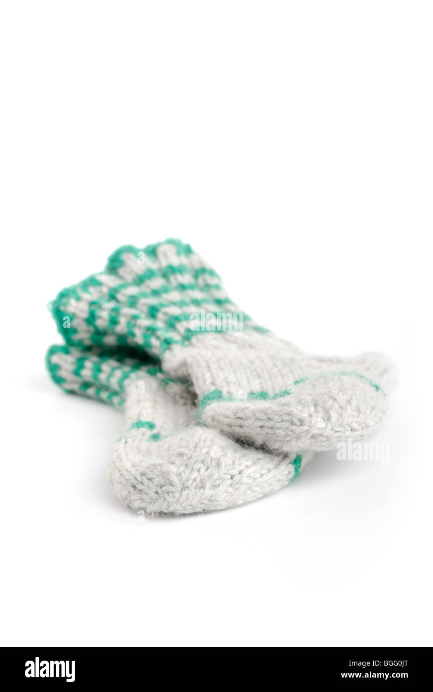 Warmen stricken Wolle Socken für Babys Stockfoto