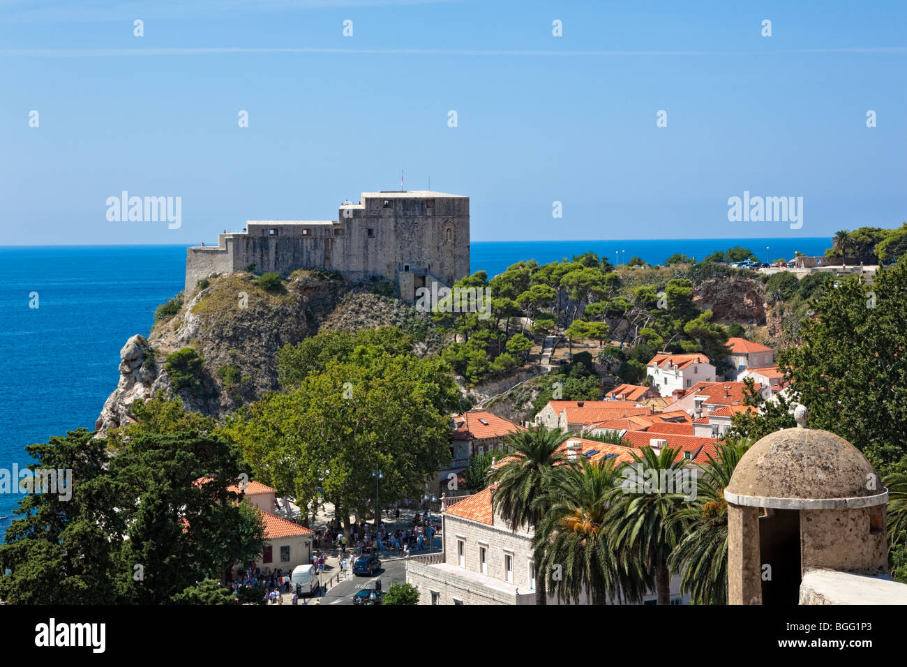 Dubrovnik Altstadt - Festung Lovrijenac und Stadtmauern Stockfoto