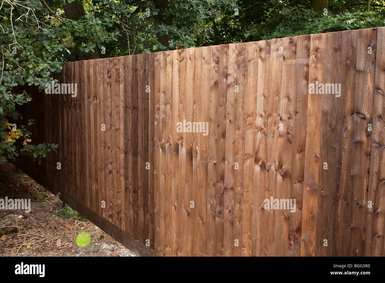 Sauberes, modernes Holz braun Fechten Stockfoto