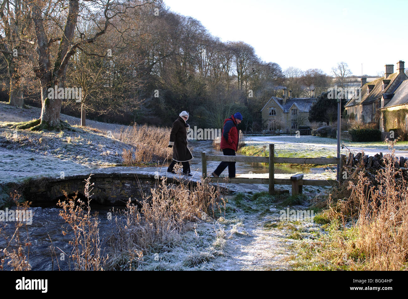 Oberen Schlachtung im Winter, Gloucestershire, England, UK Stockfoto