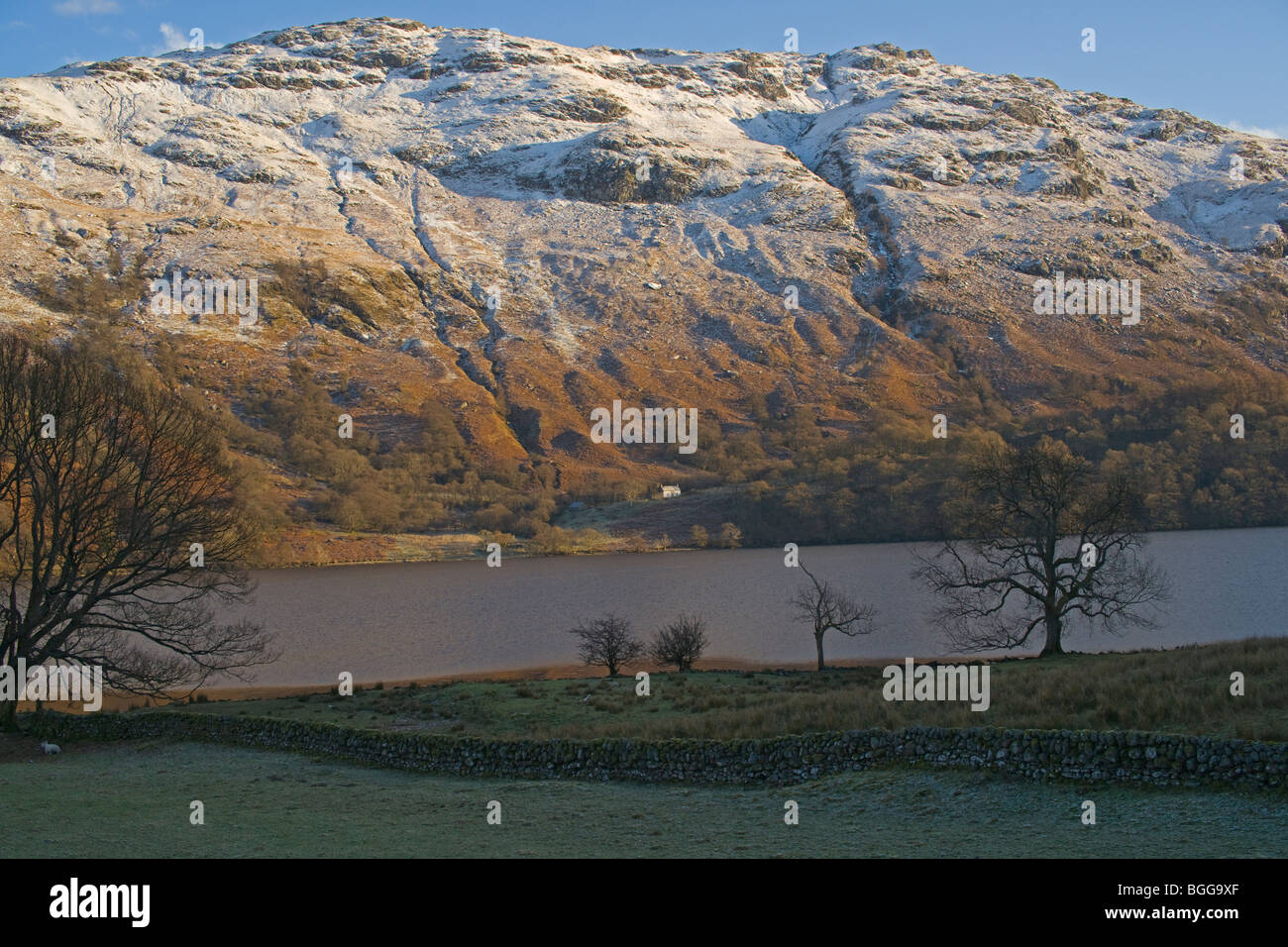 Blick über Loch Lomond aus Ardlui, Dezember 2009 Stockfoto