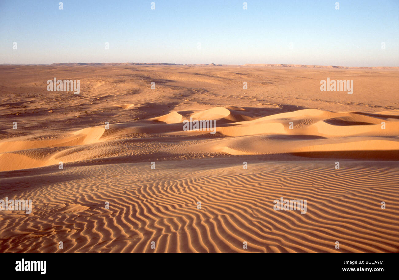 Muster in Sanddünen, Zentralsahara, Provinz Tamanrasset, Algerien Stockfoto