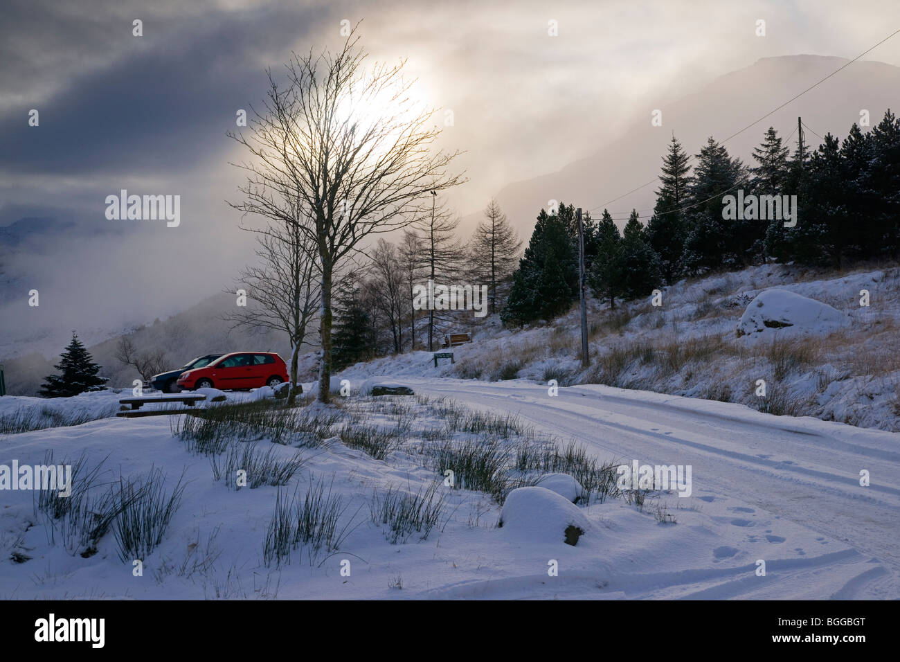 Schnee und Eis, Wild Schottland, Rest und seien Sie dankbar, Arrochar, Argyll, Schottland, Dezember 2009 Stockfoto