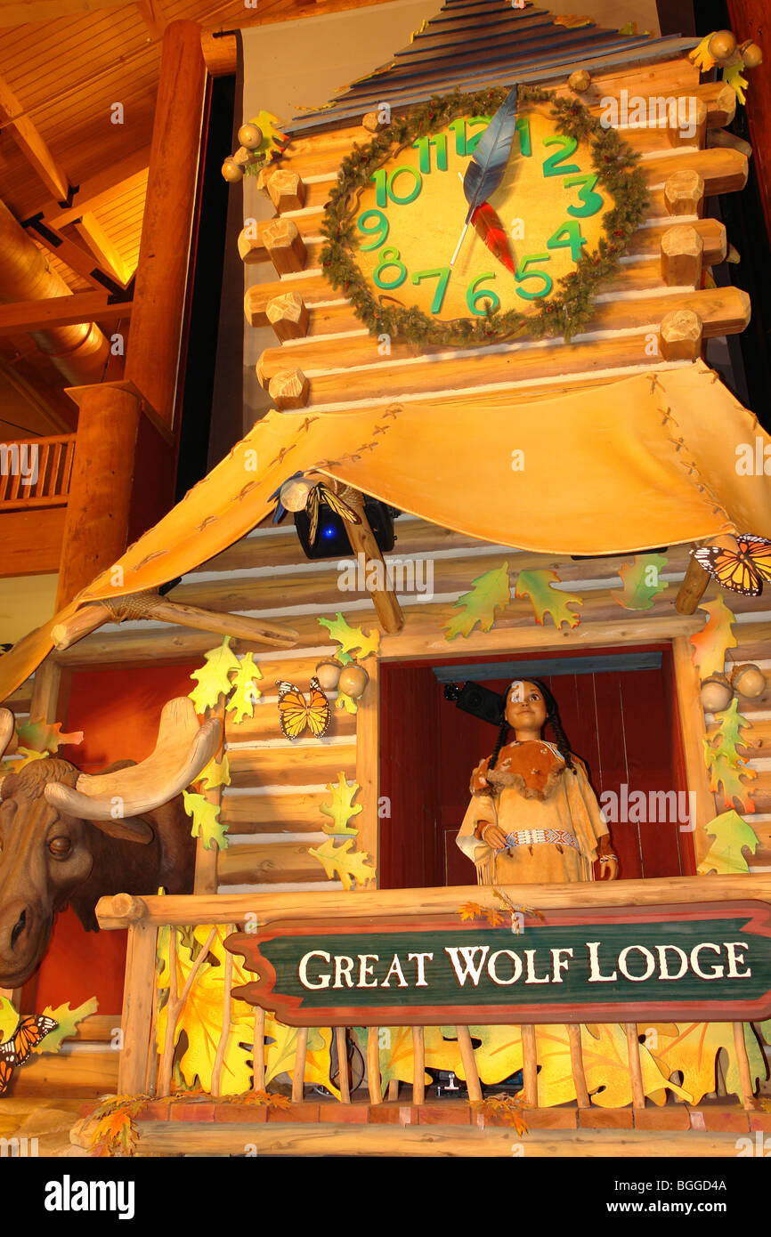 AJD62056, Williamsburg, VA, Virginia, Great Wolf Lodge Resort, lobby Stockfoto