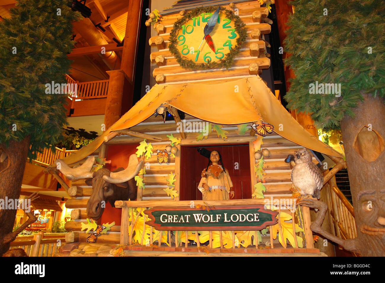 AJD62057, Williamsburg, VA, Virginia, Great Wolf Lodge Resort, lobby Stockfoto