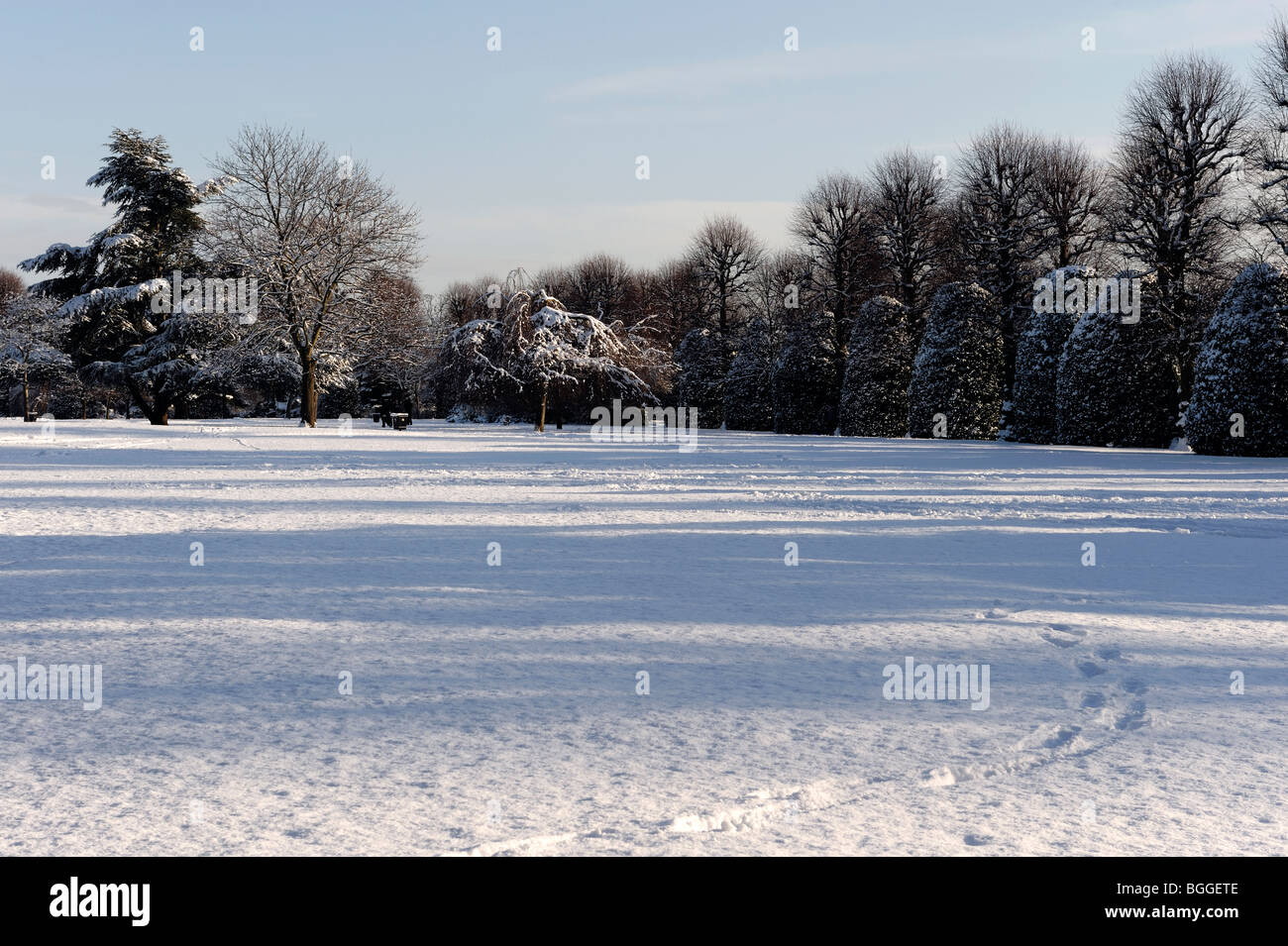 Winter-Schnee-Szene Chester Stockfoto