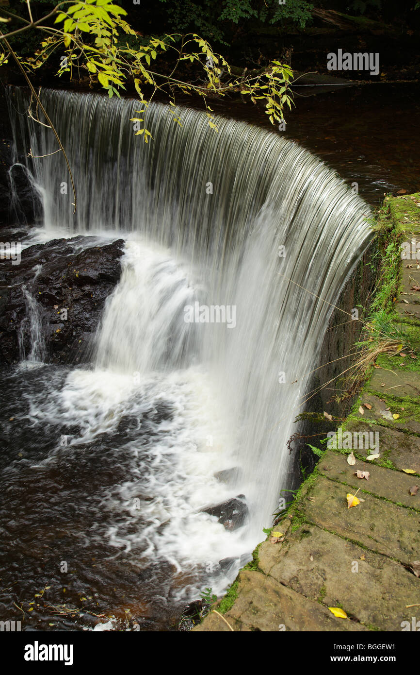 Ein Wasserfall am Fluss Calder, Lochwinnoch Renfrewshire Scotland UK Stockfoto